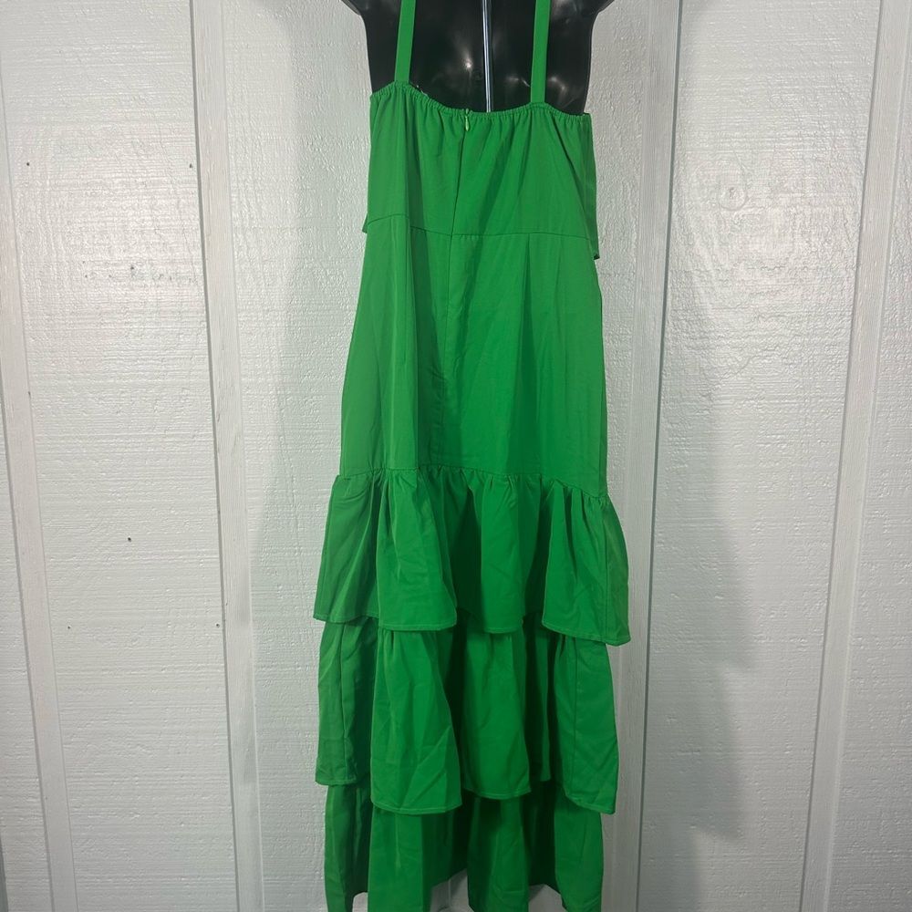 Misa Hylton for INC Green High Neck Spaghetti Strap Tiered Dress Size Small NWOT - Picture 5 of 10